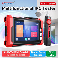 IPC Camera Tester 8 Inch Touch Screen 12V 24V HDMIVGA PoE TDR VFL CVBS AHD TVI CVI IP Camera Tester Optical Power Meter