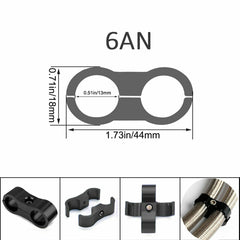 Braided 3/8 Fuel Line 6AN Oil/Gas/Fuel Hose End Fitting Hose Separator Clamp Kit