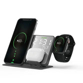 Fast Wireless Charger Pad 9V/2A, 5W-15W for Smartphones, 5W for Earphones, 2W for iWatch, Type-C, Compact Design