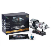 Turbofan Engine Model Assembly Kit with Built-in Battery Magnet Creative Desktop Ornaments Physics Experiment Science Education Toys