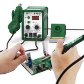 2 in 1 110V/220V Digital Display Lead-free Hot Air Gun Soldering Rework Station with 3 Nozzles