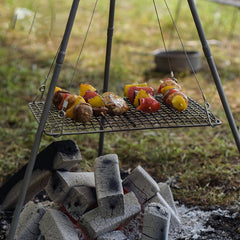 Titanium BBQ Barbecue Grill with Hanging Chain Food Charcoal Carbon Furnace Camping Picnic Garden Tableware