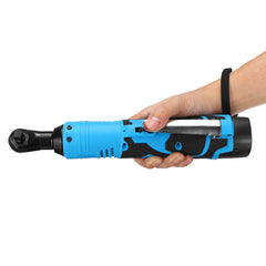 18V 60N.m 3/8 Inch Cordless Electric Ratchet Right Angle Wrench with 2pcs 8000mAh Battery
