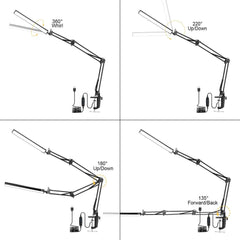5X Folding Magnifier Table Clamp Soldering Third Hand Tool 3 Colors LED Illuminated Lamp Magnifying Glass