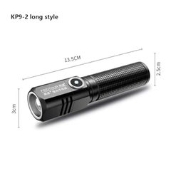 800lm Long Rang Zoomable Super Birght Mini LED Flashlight Aluminum Alloy Type-c Rechargeable Three Gears Dimming Mini Torch