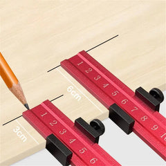 High Precision Aluminum Positioning Ruler - Durable 4.5mm Thick, Metric & Imperial Scales, Multiple Sizes for Woodworking