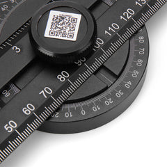 CNC Precision Gauge Ruler with 360° Rotation, Dual Metric & Inch Measurements, Durable Anodized Aluminum, Black