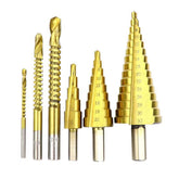 6PCS Pagoda Drill Saw Drill Bit Multi-function Step Drill High-speed Steel Metal Drilling PVC Plate Hole Opener Drill Bit