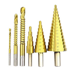6PCS Pagoda Drill Saw Drill Bit Multi-function Step Drill High-speed Steel Metal Drilling PVC Plate Hole Opener Drill Bit