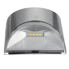 2pcs Waterproof Stainless Steel Solar Wall Lights Outdoor Fence Post Step Lights
