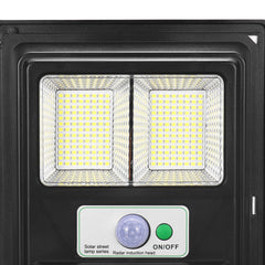 208/416/624/832LED Solar Powered Wall Street Light PIR Motion Sensor Dimmable Lamp + Remote Control