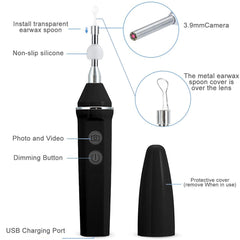 3.9mm HD WIFI Wireless Otoscope IP67 Waterproof LED Ear Camera Endoscope USB Charging Earwax Removal Tools Set
