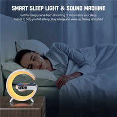 15W Fast Wireless Charging Bedside Lamp with Bluetooth Speaker, 9 Light Modes, AUX & TF Card Support, Mini Size