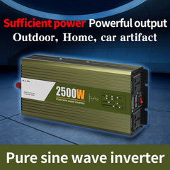 GreenZech DM 2500 Inverter | 2500W Full Power Pure Sine Wave | 12V 24V 48V 60V 72V to 110V 220V AC Converter