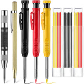 Comprehensive Woodworking Marking Kit: 3 Pencils, Center Punch, Carbide Scribe & 18 Refills for Precision Marking