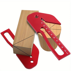 Accurate Center Finder & Dual-Angle Scribe Tool - Premium Aluminum Alloy, Compact Design for Woodworking Projects