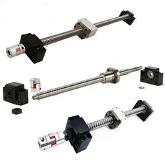 300-650mm Ball Screw with BK BF10 End Supports 6.35x8mm Coupler for CNC