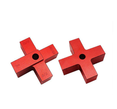 Cross Height Measuring Rule Set - 4PCS Red Anodized Aluminum, Durable & Portable for Accurate Woodworking Measurements