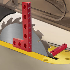 Compact Aluminum Carpenter Square Ruler - Precise Measurements, Multi-Function Tool, Portable Design, Red, 100x60mm