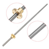 T10 Trapezoidal Lead Screw 500mm with Brass Nut
