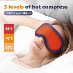 3D Eye Massage Mask with Hot Compress & Vibration - Relieve Fatigue, Dark Circles, Portable for Travel & Office