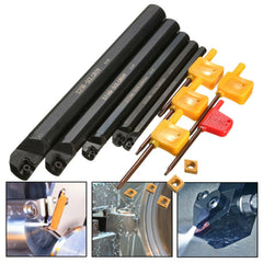 15pcs 7/10/12/16/20mm SCLCR09 Lathe Turning Tool Holder with CCMT060204 Inserts and Wrench
