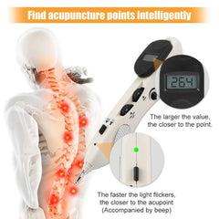 Electric Acupuncture Pen with LCD, 10 Intensity Levels, Rechargeable, for Pain Relief & Self-Treatment