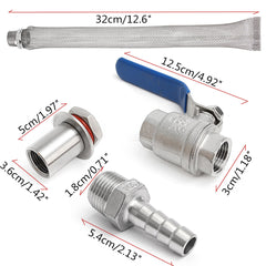 Kettle Ball Valve Home Brew Screen Kit Weldless Boil Fitting Hose Barb