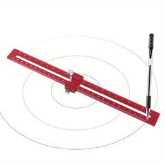 Woodworking Pocket Ruler with Positioning Needle & Compass, Dual Scale (Metric & Inch), Durable Aluminum Alloy, 300mm