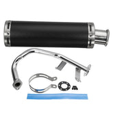 Motorcycle Cafe Racer Exhaust Muffler Pipe with Sliding Bracket Universal