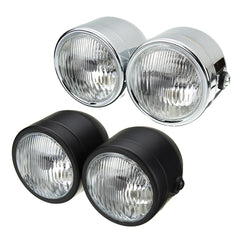 12V H4 35W Dual Twin Motorcycle Headlight Dominator Tracker Streetfighter Headlamp+Bracket