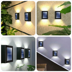 2Pcs Solar LED Wall Light Outdoor Deck Path Garden Patio Pathway Stairs Fence Lamp