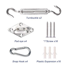 42PCS Awning Accessories Sunshade Sail Stainless Steel Hardware Kit Easy to Install