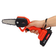 600W 4 Inch Cordless Electric Chain Saw Wood Cutter Tools Garden Woodwork