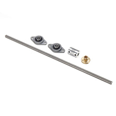 200/300/400mm T8 Lead Screw with Shaft Coupling and KFL Pillow Block Flange Ball Bearing Mounting Support Set