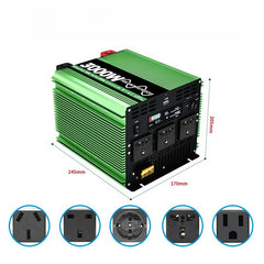 GreenZech Elite SR Inverter | 3000W 4000W 5000W | Universal DC 12V-24V to AC 110V-240V | Professional Pure Sine Wave Power Station