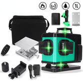 Laser Level 16 Lines 4D Self-Leveling 360 Horizontal And Vertical Cross Super Powerful Green Laser Beam Line Laser Level