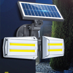 42LED/80COB 2 Head Rotating Solar Motion Light Outdoor Human Body Sensing Lamp