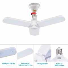 45W/60W Universal Deformable LED Garage Light E27 Foldable Ceiling Workshop Lamp