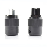 1 Pair AU-700 Gold-plated Copper Connector EU Plug for Hi-Fi Audio DIY Power Cord Cable