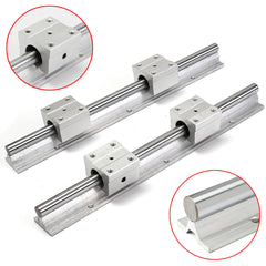 2pcs 400mm Linear Rail Fully Supported Shaft Rod With 4pcs SBR12UU Blocks Lathe Tool