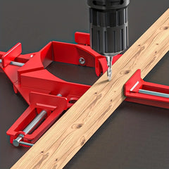 Reinforced 90-Degree Right Angle Clamp Set - 4 Red Aluminum Clamps for Woodworking, Glass, and DIY Projects