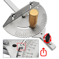 Universal Precision Miter Gauge for Table Saws - Compatible with Dewei 744/745, Haiwei, Steel Saws, 27 Angle Stops