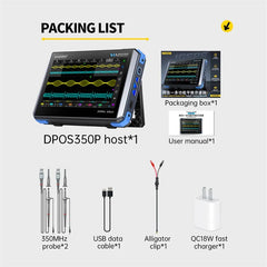 4-IN-1 350MHz 1GSPS Tablet Oscilloscope Signal Generator Spectrum Analyzer Frequency Response Analyzer