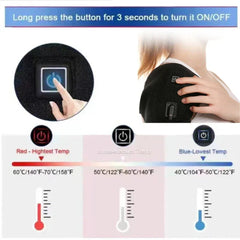 Heated Shoulder Protection - USB Powered, Adjustable Temperature, Black, for Left & Right Shoulders