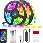 Led Strip Lights 10m Strips with App Controlled & Music Sync Flexible Color Changing 44 Keys IR Remote for Bedroom Kitchen Party Bar