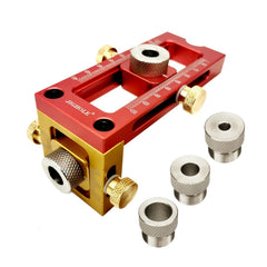 Aluminum Alloy 2-in-1 Screw Jig Adjustable Pocket Hole Drill Guide for Woodworking - 4/5 Drill Sleeves Included