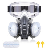 Respiratory Face Cover Mask Reusable Glasses Goggle with Ear Plugs Filters for Dust Protection Polishing