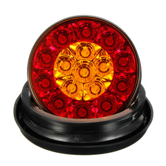 2Pcs 12V 24V Round Tail Lights 16 LED Caravan For Boat Truck Trailer Lorry Brake Stop