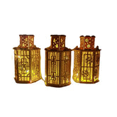 Christmas Rustic Lantern Lamp Vintage Light Festival Home Decor Basswood DIY